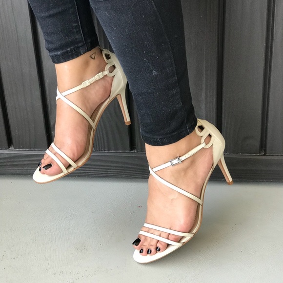 Blush Nude Strappy Evening Elegant Heel Sandal - Picture 2 of 5